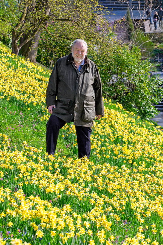 Dr. Hans-Helmut Poppendieck und Narcissus pseudonarcissus (Osterglocken)
