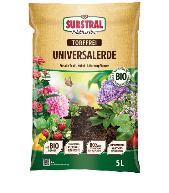     Das SUBSTRAL Naturen Bioerden-Sortiment umfasst acht verschiedene torffreie Bio-Erden, darunter auch eine Hochbeeterde.