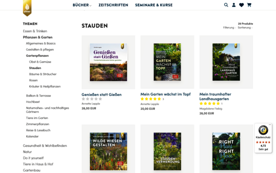 B�cher zu Gartenthemen und viel mehr finden Sie im Webshop