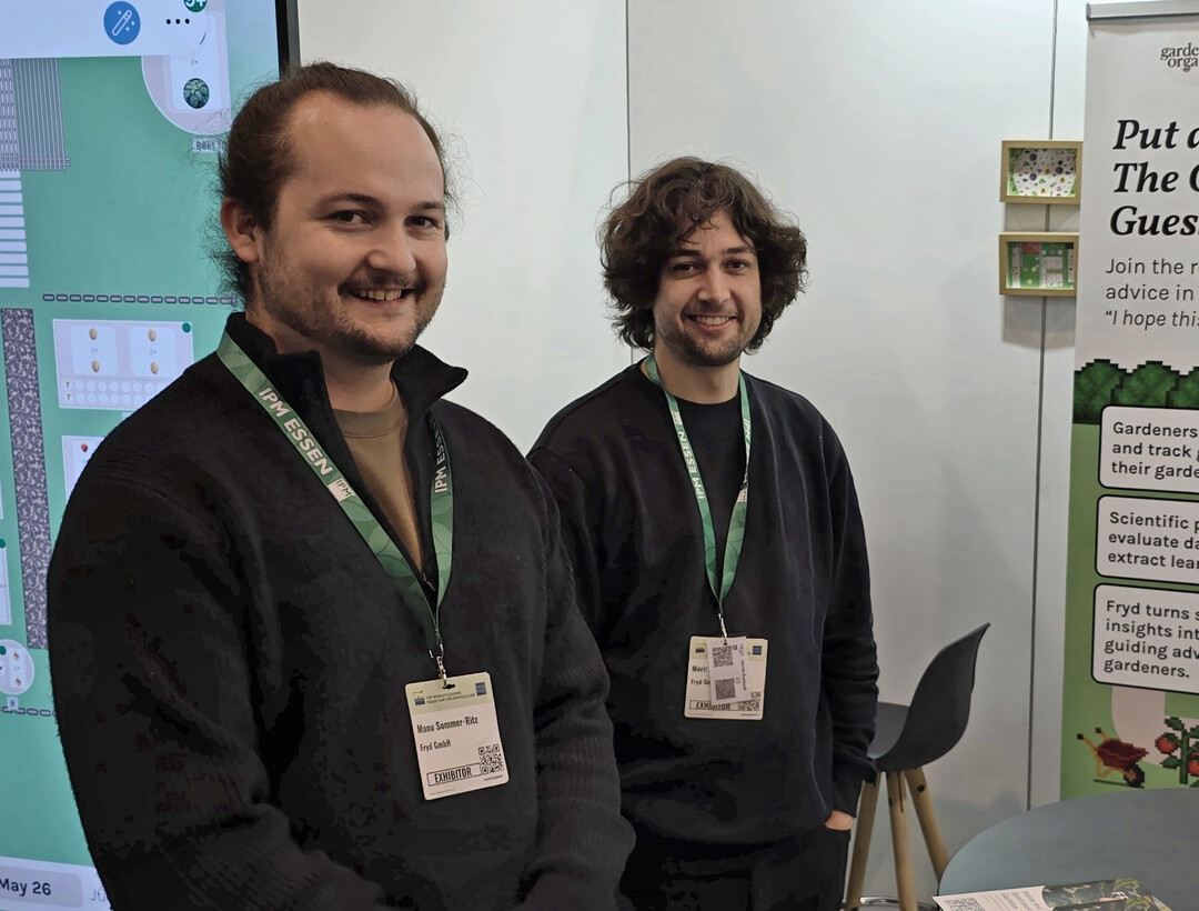 Manu Sommer-Ritz (links) und  Moritz Karliczek stellten das junge Unternehmen Fryd vor, die Menschen beim gemeinschaftlichen Anbau von eigenem Gem�se helfen will.