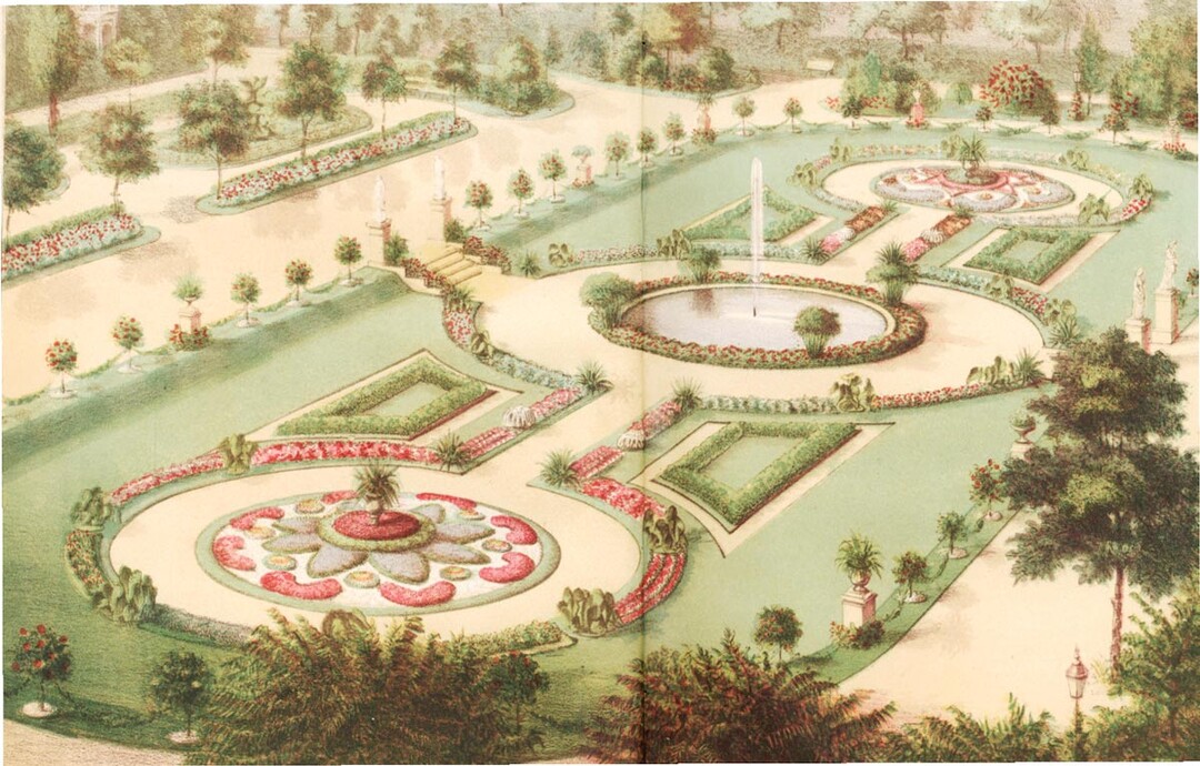 Teppichgarten von August Wagner in Stuttgart (Illustrirte Gartenzeitung 1873)