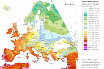 Neue Winterhrtezonen in Europa