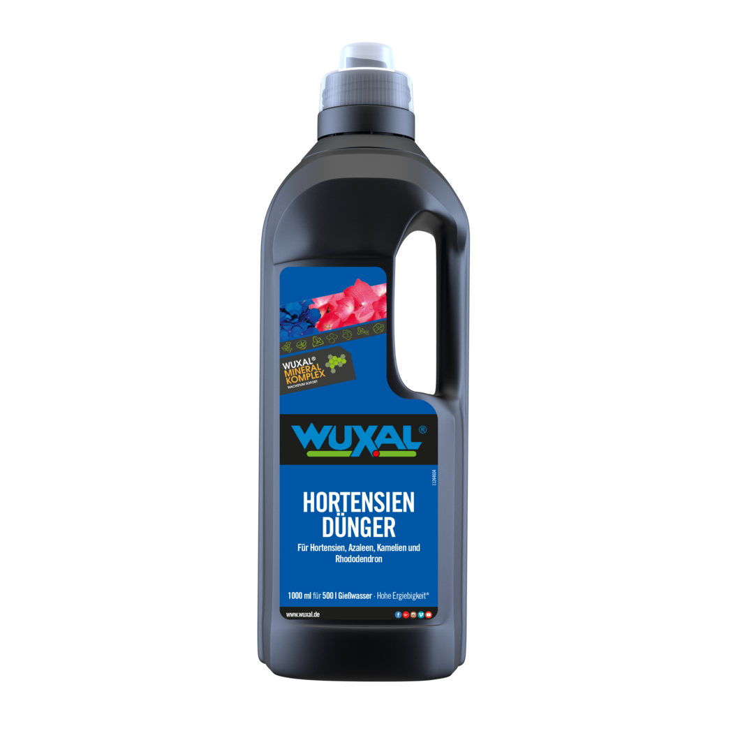 Für Spezialkulturen wie Hortensien und Rhododendron empfiehlt sich ein Dünger mit angepasster Formulierung.