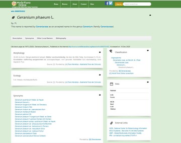 Das Pflanzenwissen der Welt wird in der Datenbank Wolrd Flora Online gebndelt.