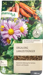 Die schnelle und langanhaltende Wirkung von "Manna Bio Orgalong" sorgt den ganzen Sommer über für gesundes Grün und Blütenfülle und garantiert eine gute und schmackhafte Ernte.