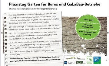 Nach zwei Jahren Pause findet am 20. Juni auf der Messe spoga + gafa wieder der Praxistag Garten statt.